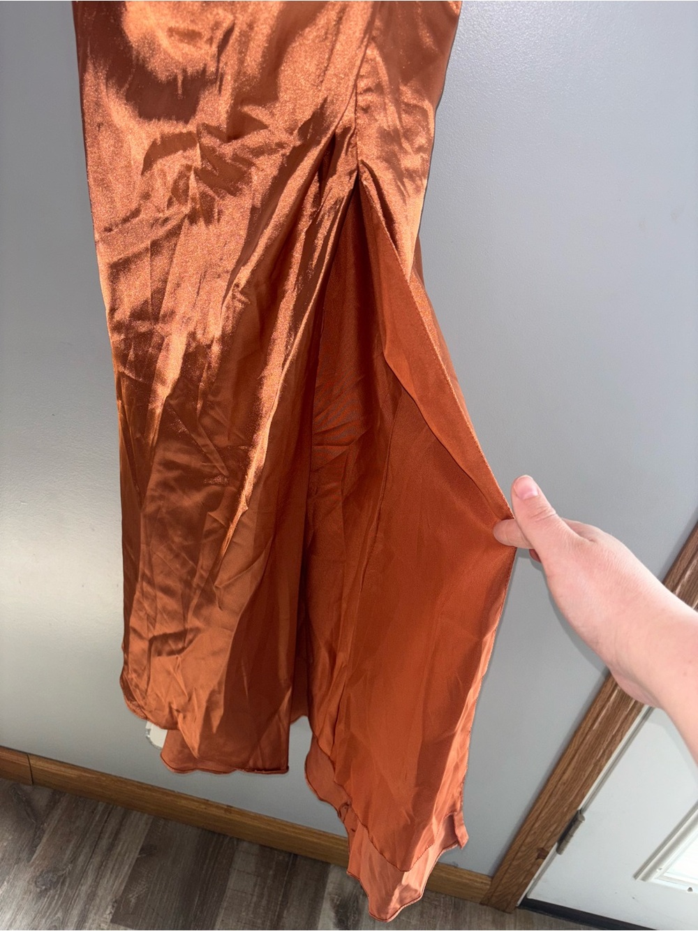 Copper Sequin Bust Evening Gown - Picture 2 of 4